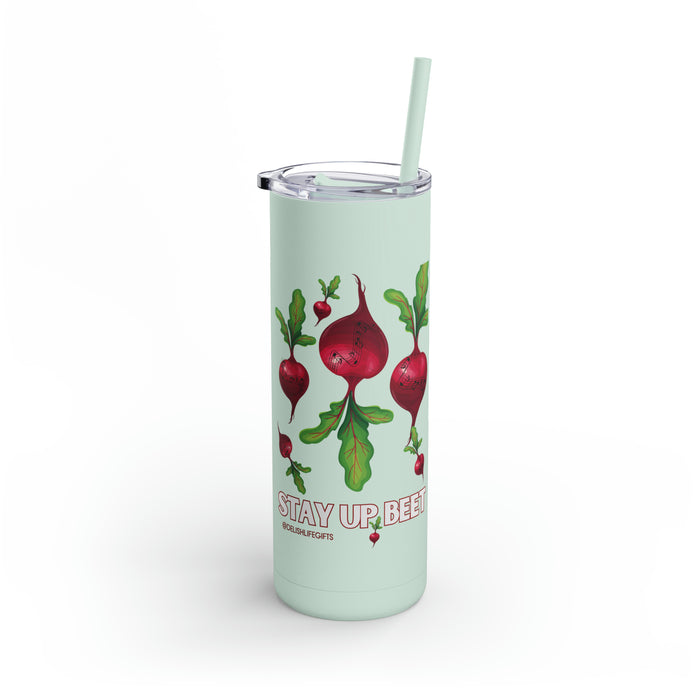 Stay Up Beet -- Maars Maker Skinny Matte Tumbler, 20oz