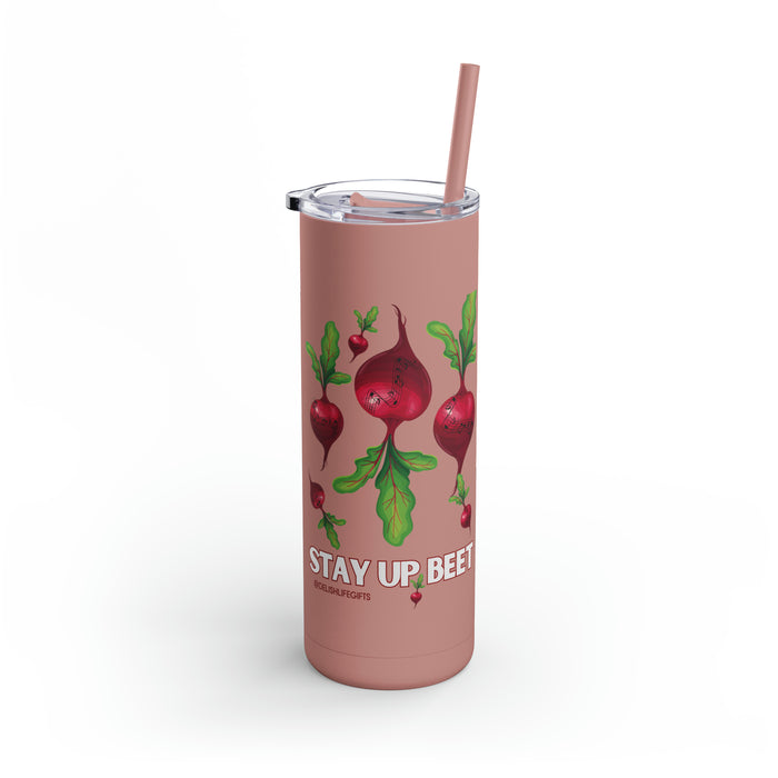 Stay Up Beet -- Maars Maker Skinny Matte Tumbler, 20oz