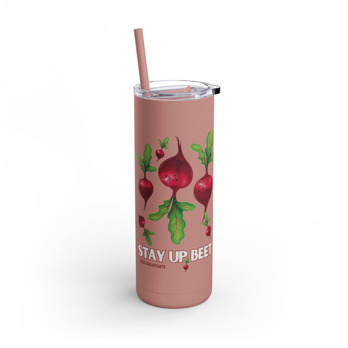 Stay Up Beet -- Maars Maker Skinny Matte Tumbler, 20oz