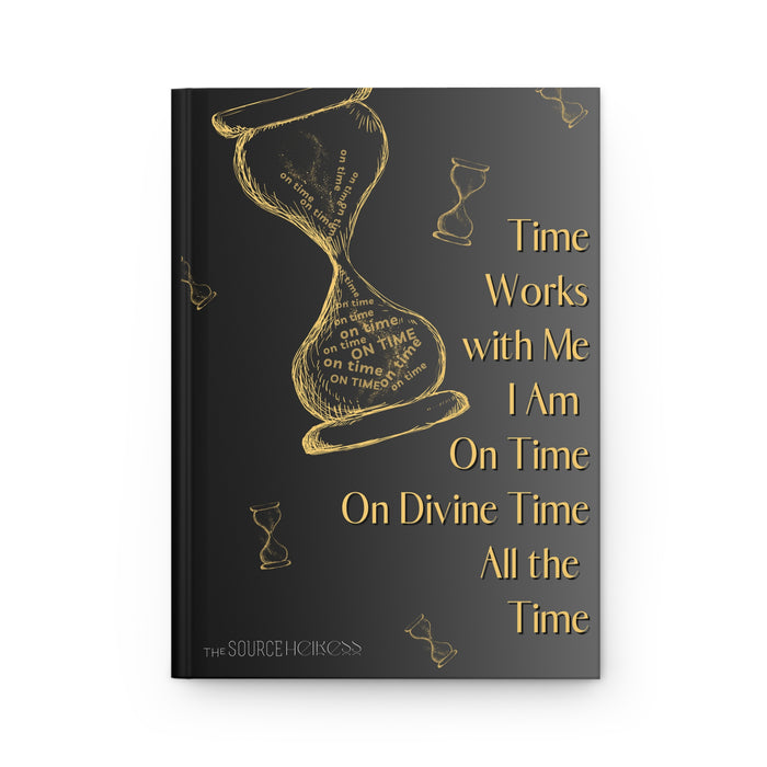 Time Works With Me (hourglass) -- Hardcover Journal