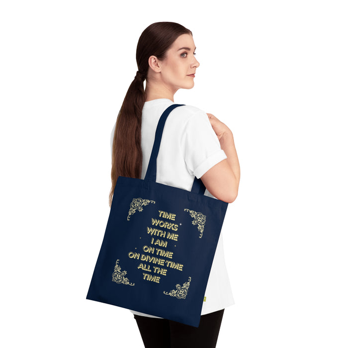 Time Works With Me -- Organic Cotton Tote Bag