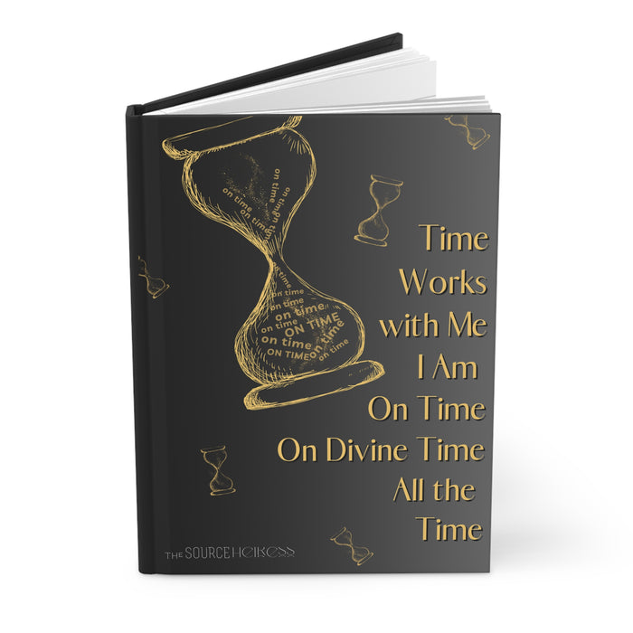 Time Works With Me (hourglass) -- Hardcover Journal