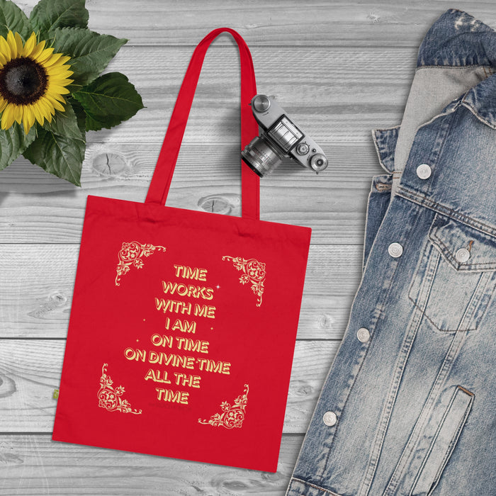 Time Works With Me -- Organic Cotton Tote Bag