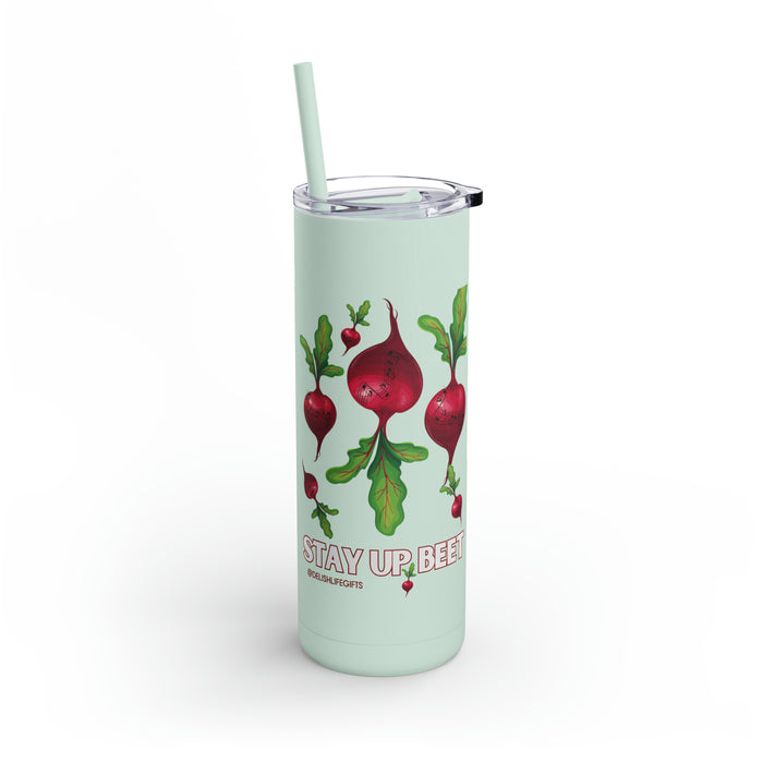 Stay Up Beet -- Maars Maker Skinny Matte Tumbler, 20oz