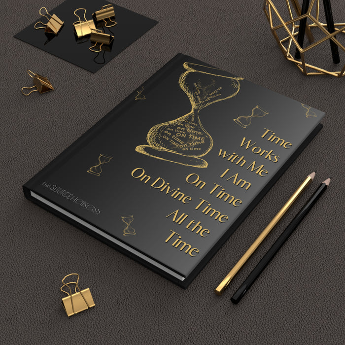 Time Works With Me (hourglass) -- Hardcover Journal